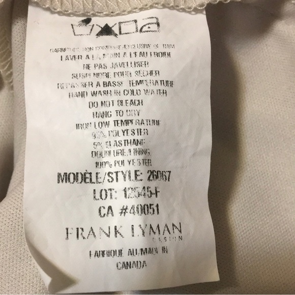 NWT Frank Lyman Cream Roughed One Shoulder Lined Dress size 4 - Picture 6 of 6